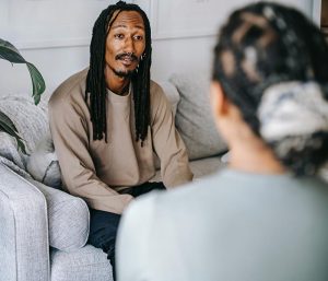 Black man receiving therapy